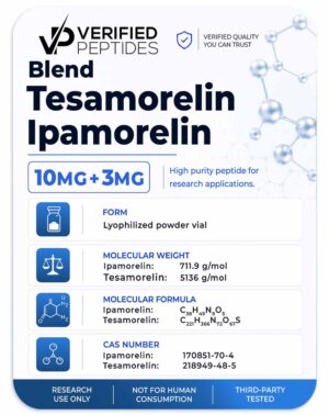 An information sheet for our Tesamoreln Ipamorelin peptide blend.