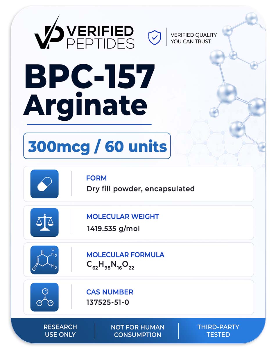 An information sheet for our bpc-157 peptide capsules product.