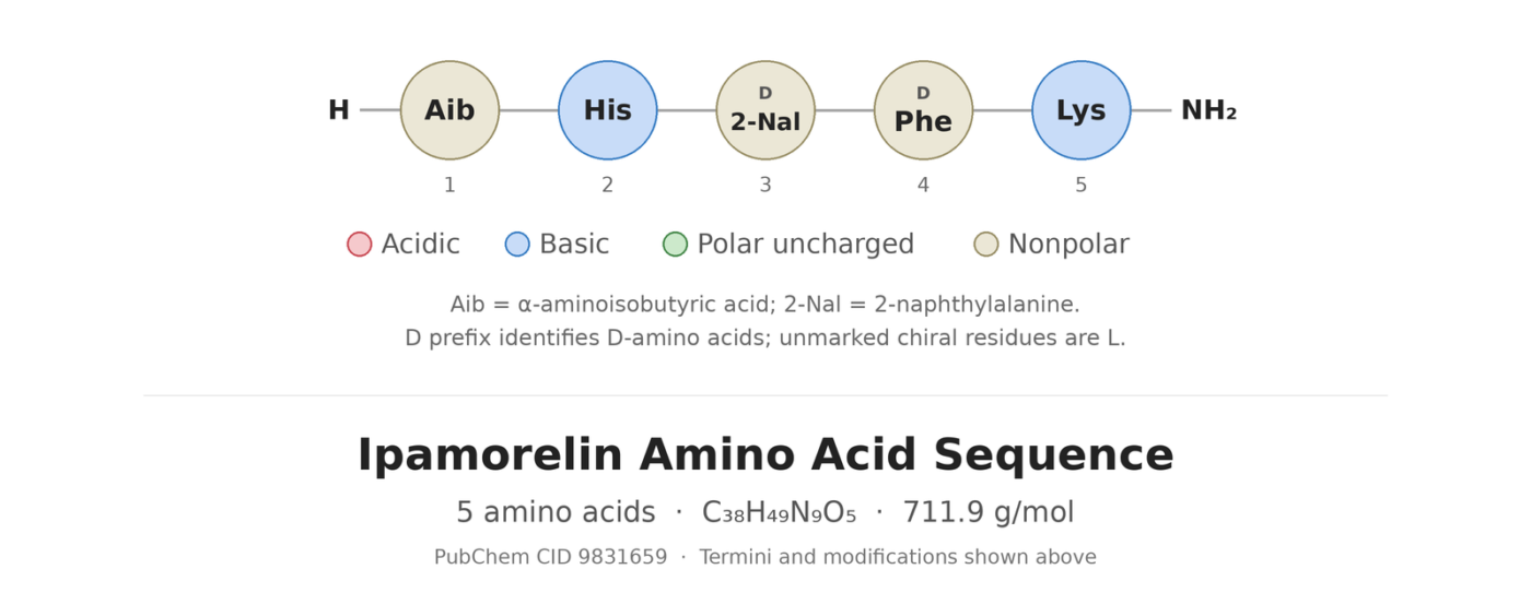 Ipamorelin amino acid sequence diagram