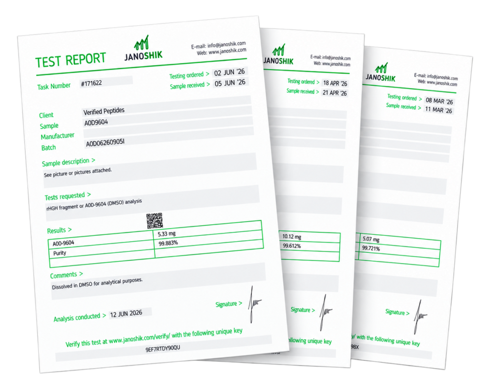 A collage of certificates of analysis