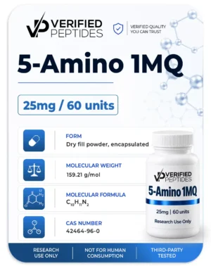 An information sheet for our 5-Amino 1MQ capsules product.