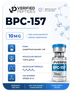An information sheet for our 10MG BPC-157 peptide.
