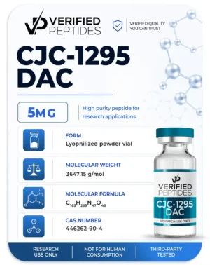 An information sheet for our 5MG CJC-1295 DAC peptide.