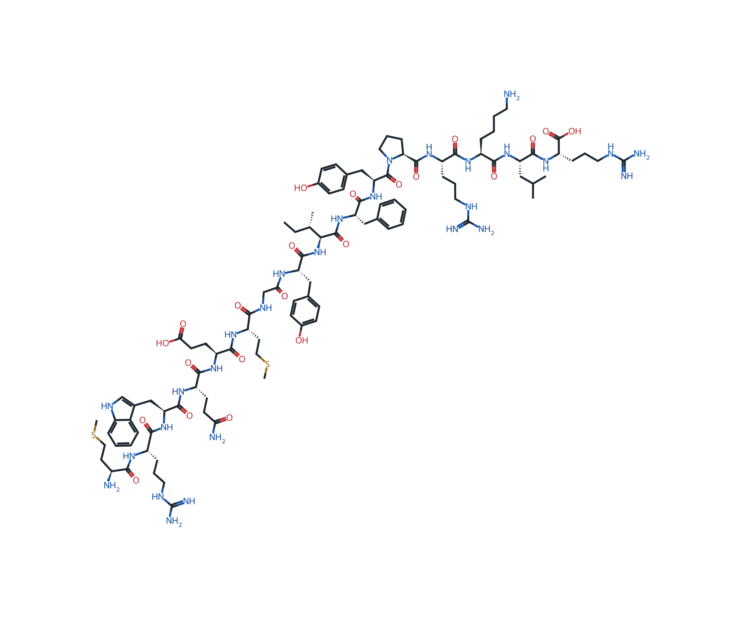 Two-dimensional molecular structure of the 16-amino-acid MOTS-c peptide